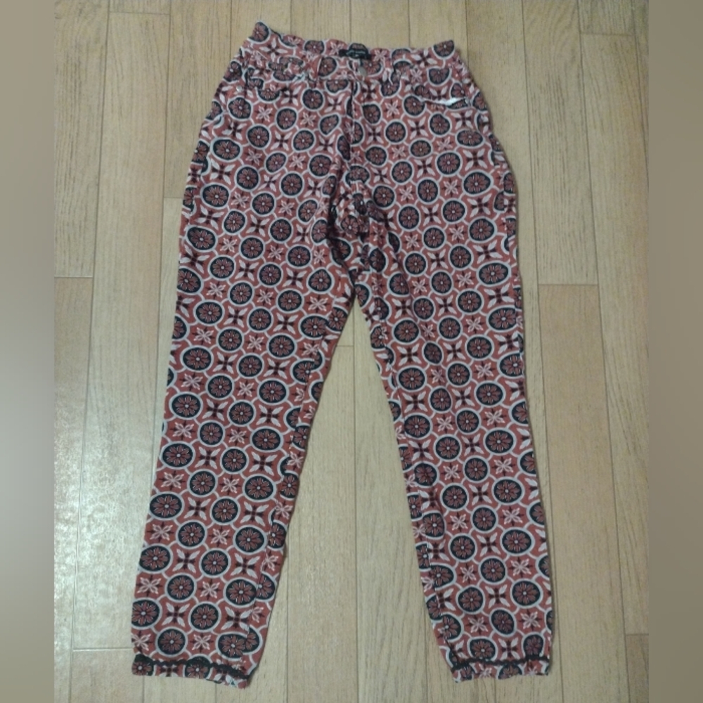 Simply Southern Floral Red Black Jeggings Pants Size Small
